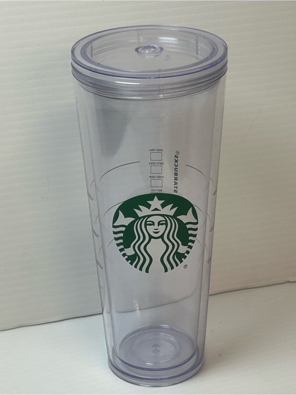 Starbucks Tumbler Cup Venti Clear Double Wall Acrylic Cold Cup 24oz No Straw